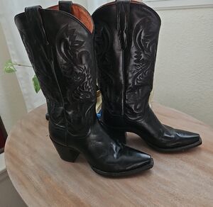 Dan Post MARIA  Black Leather Heeled Boots